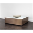 Shiloh Coffee Table - White Glass Top and Gold Steel Base