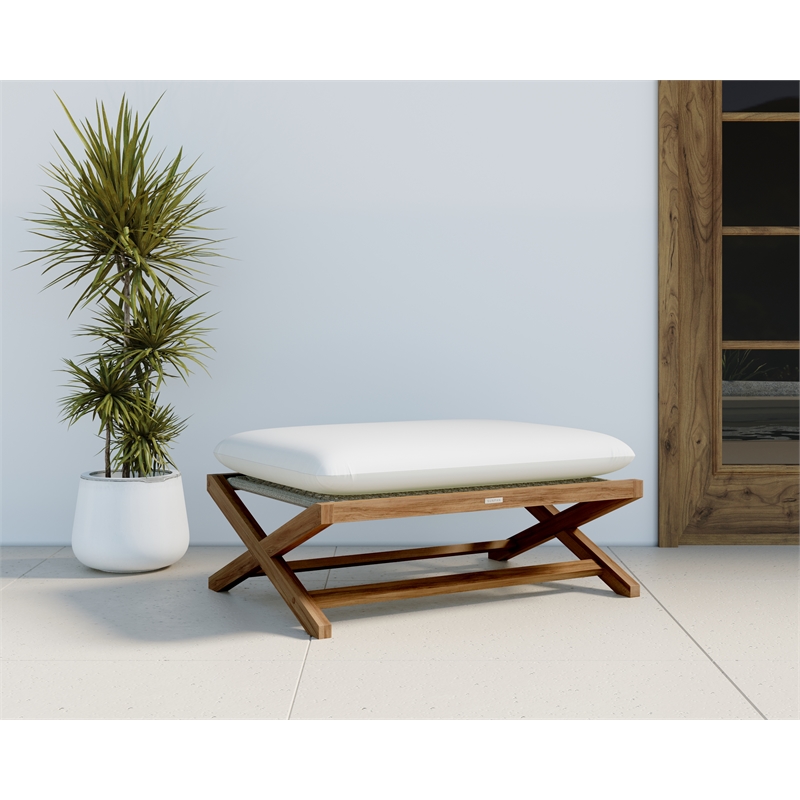 Sunpan Bari Outdoor Stool - Natural - Stinson White
