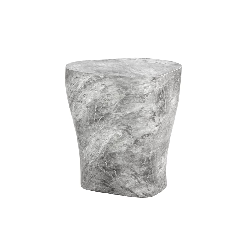 Sunpan Dali Concrete End Table - Large - Marble Look - Gray