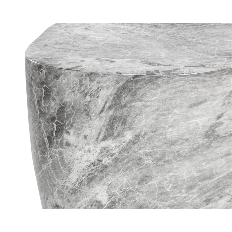 Sunpan Dali Concrete End Table - Large - Marble Look - Gray
