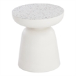 Sunpan Lucida Concrete End Table - Terrazzo - White