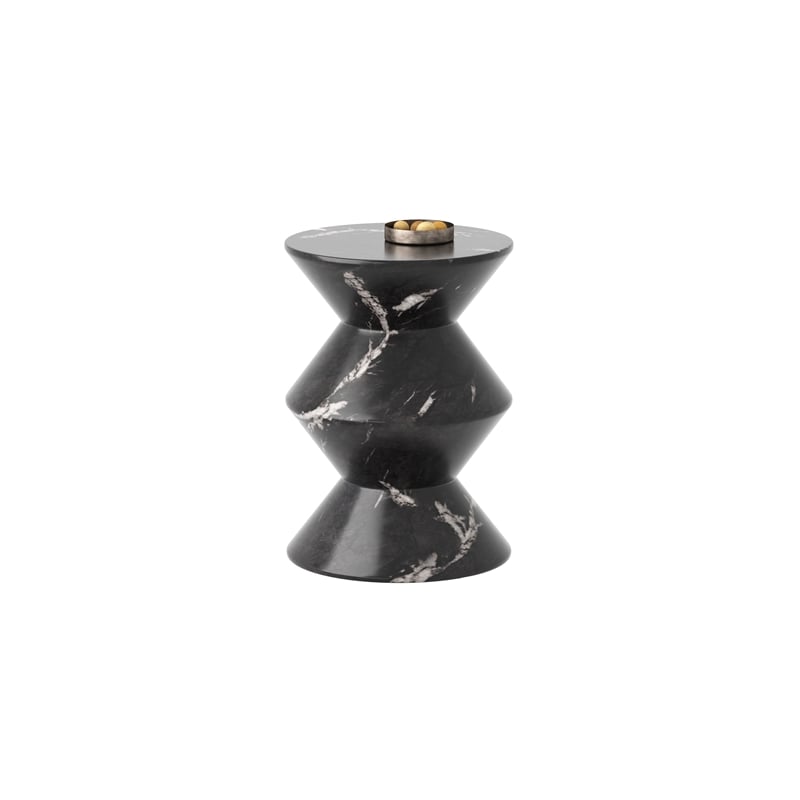 Sunpan Union Concrete End Table - Marble Look - Black