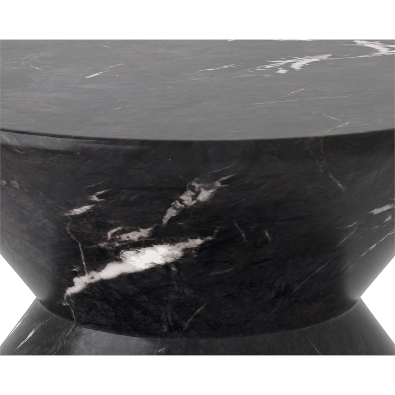 Sunpan Union Concrete End Table - Marble Look - Black