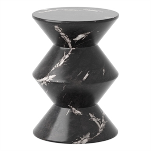 Sunpan Union Concrete End Table - Marble Look - Black