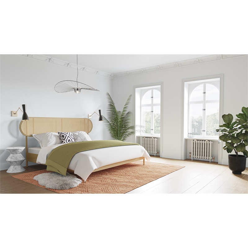 Sunpan Union Concrete End Table - Marble Look - White