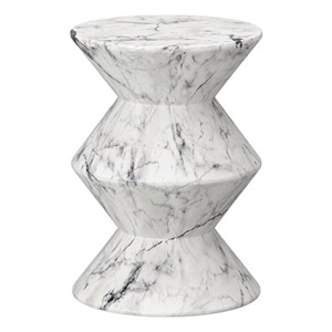 Sunpan Union Concrete End Table - Marble Look - White