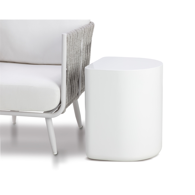 Brant House Dree Concrete End Table - White