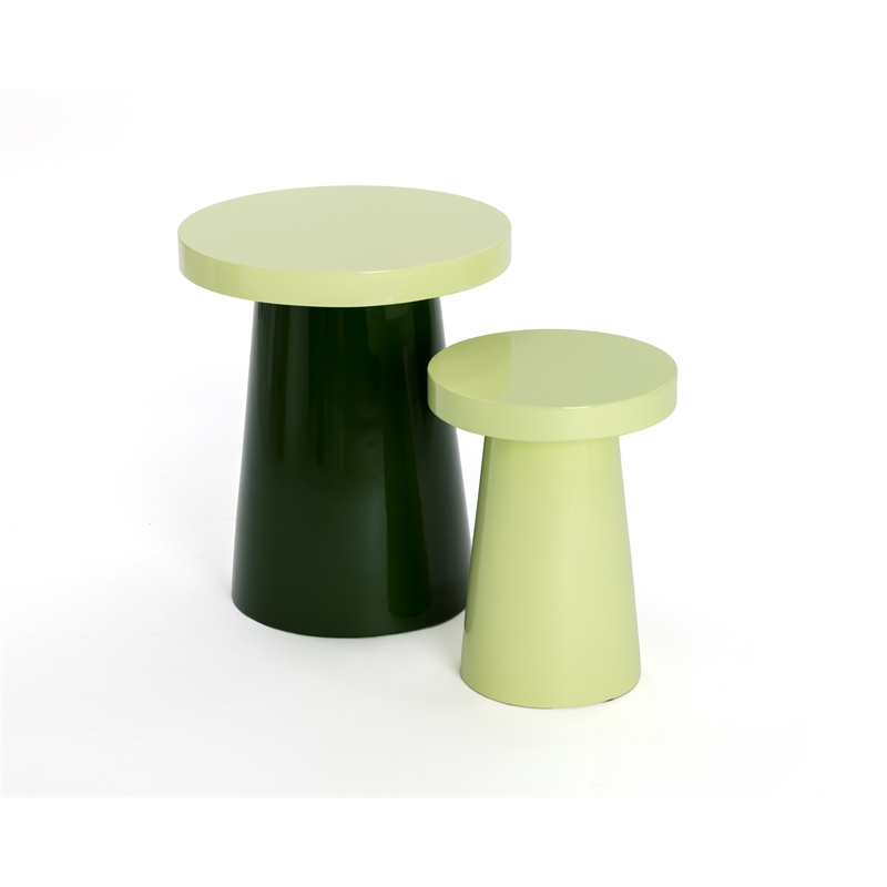 Brant House Porcini Concrete End Table - Large - Light Green / Green