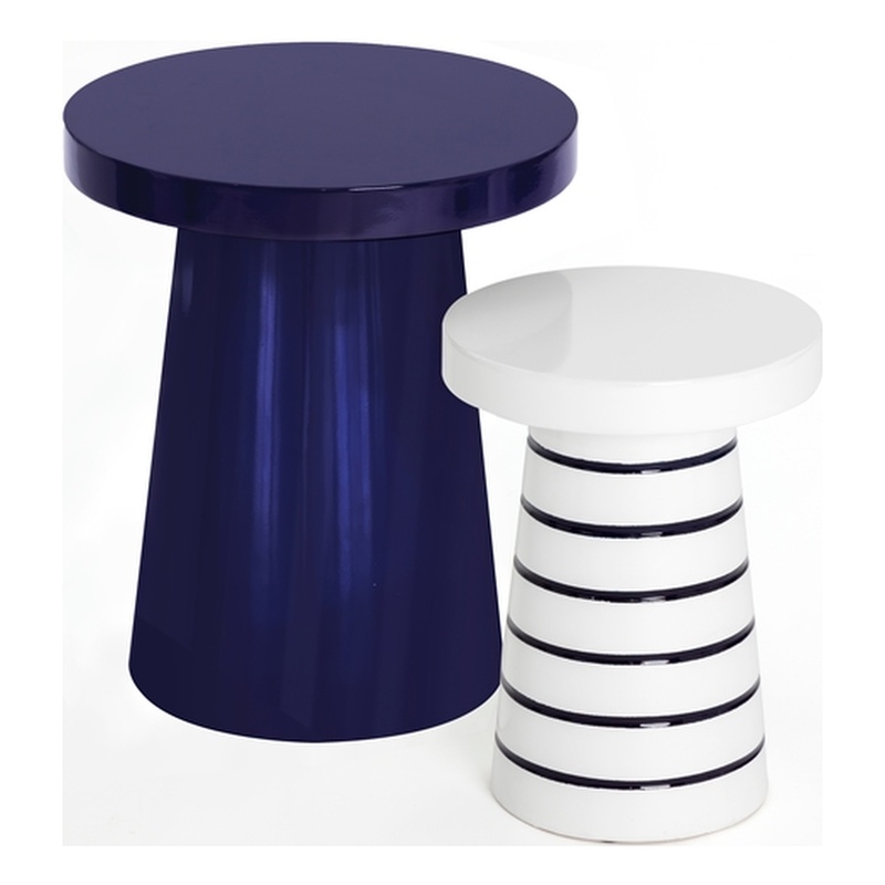 Brant House Porcini Concrete End Table - Large - Navy