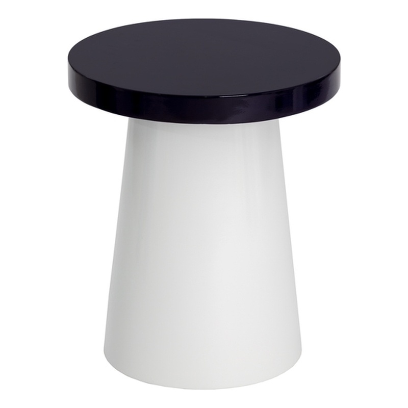 Brant House Porcini Concrete End Table - Large - Navy / White