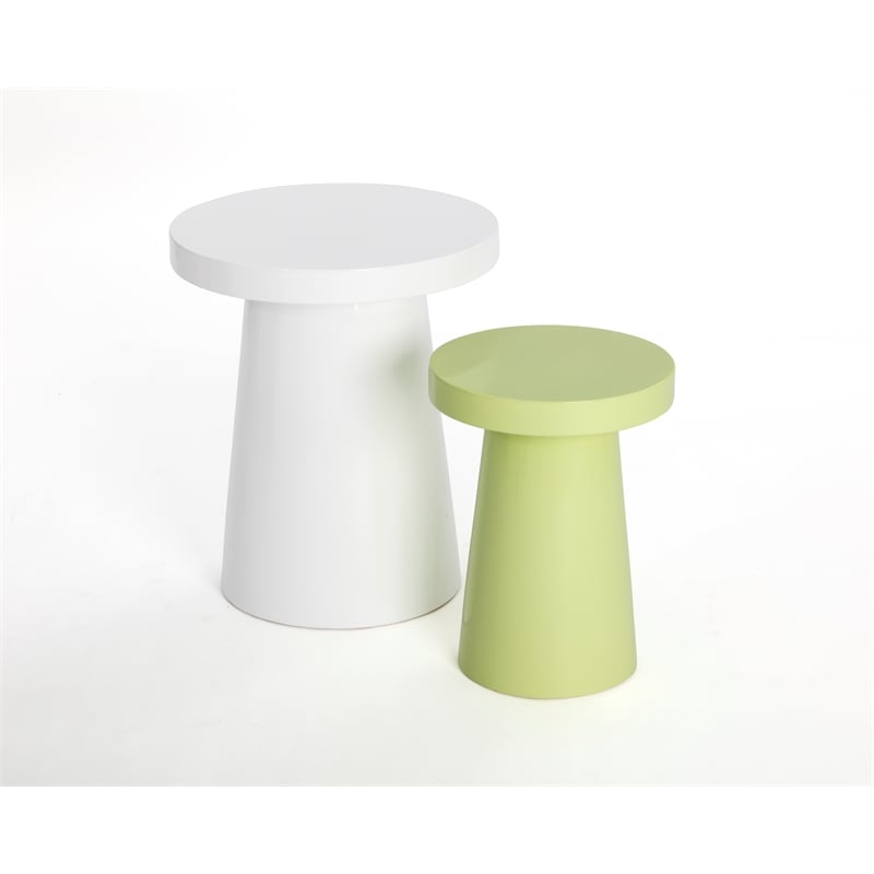 Brant House Porcini Concrete End Table - Large - White