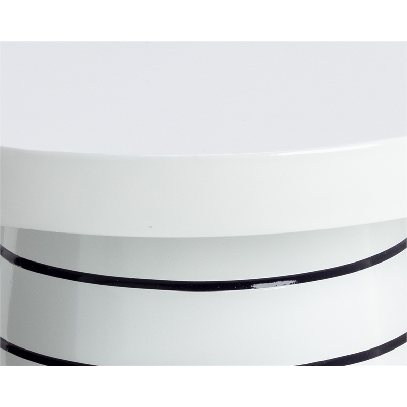 Brant House Porcini Concrete End Table - Large - White / Stripes