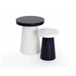 Brant House Porcini Concrete End Table - Small - White / Navy