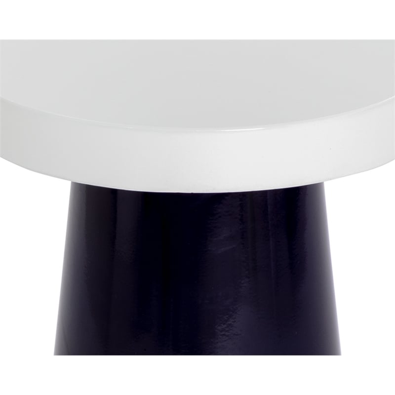 Brant House Porcini Concrete End Table - Small - White / Navy