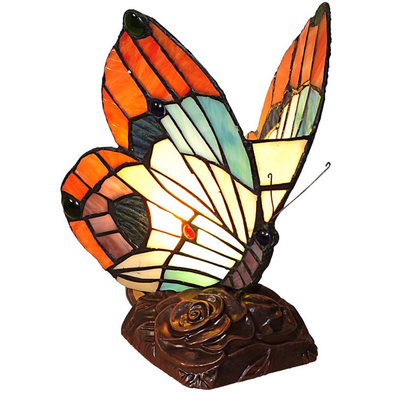 CHLOE Kacy 2 Tiffany-style 1 Light Butterfly Accent Table Lamp 10