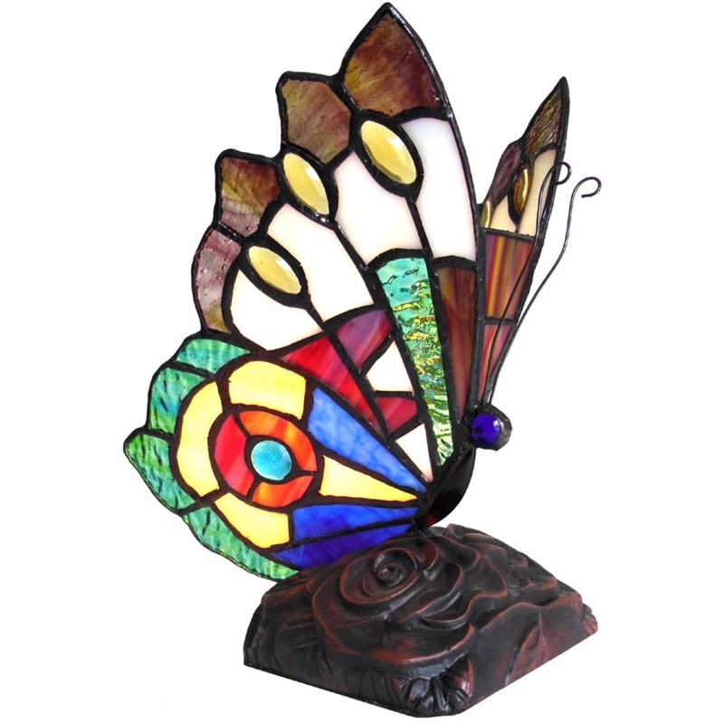 CHLOE Kacy 7 Tiffany-style 1 Light Butterfly Accent Table Lamp 9