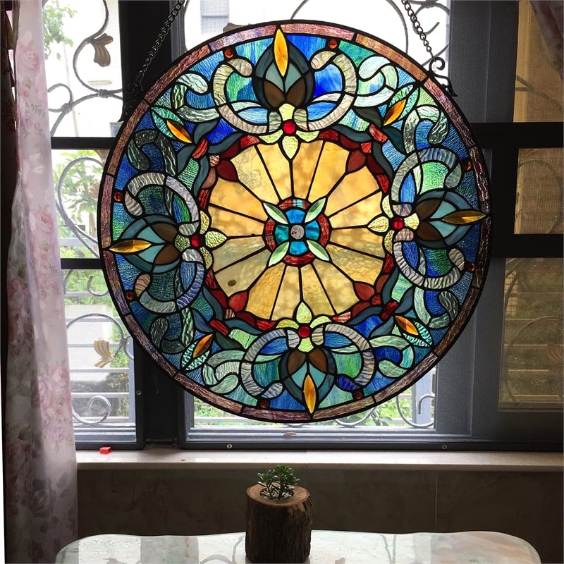 CHLOE Frances Tiffany-glass Victorian Window Panel 22