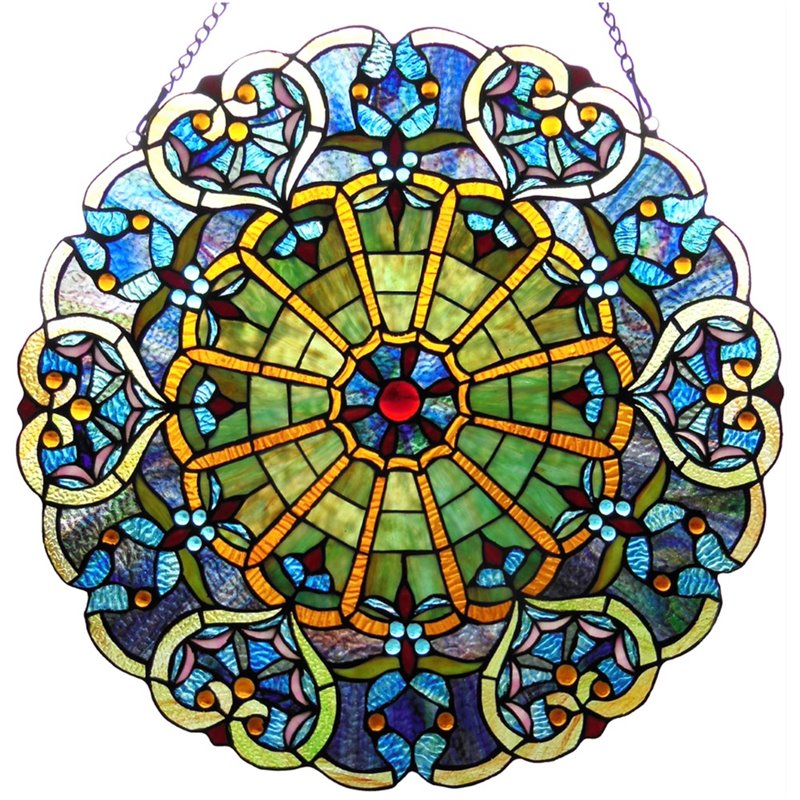 CHLOE Willa Tiffany-glass Victorian Window Panel 23