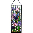 CHLOE Sororia Tiffany-glass Iris Design Window Panel 11.5x31.5