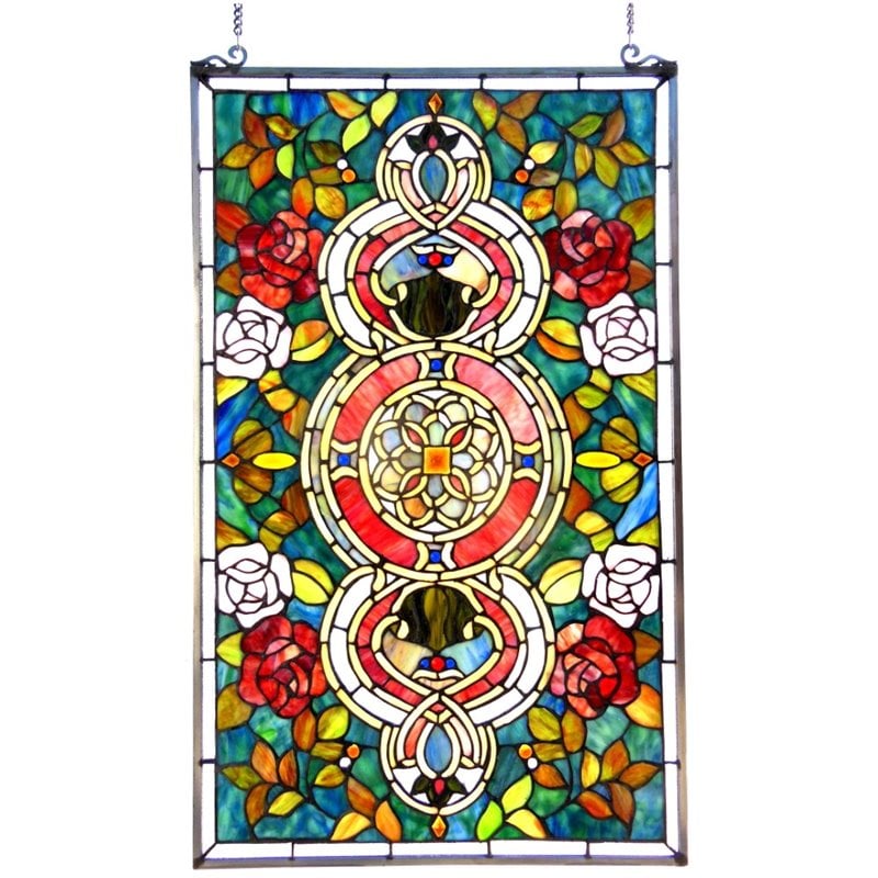 CHLOE Eureka Sonara Tiffany-glass Victorian Window Panel 20x32