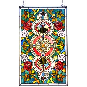 CHLOE Eureka Sonara Tiffany-glass Victorian Window Panel 20x32