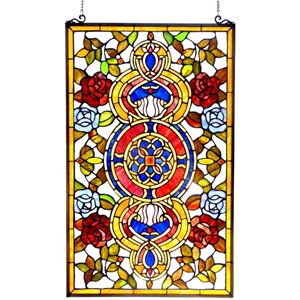 CHLOE Eureka Sonara Tiffany-glass Victorian Window Panel 20x32