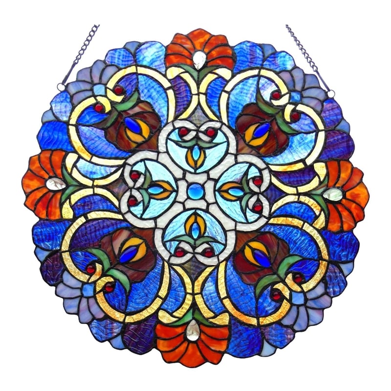 CHLOE Angela Victorian Tiffany-glass Window Panel 21