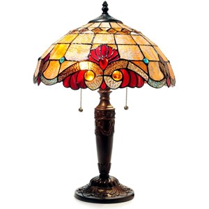 chloe shelly tiffany-style 2 light victorian table lamp 14.5