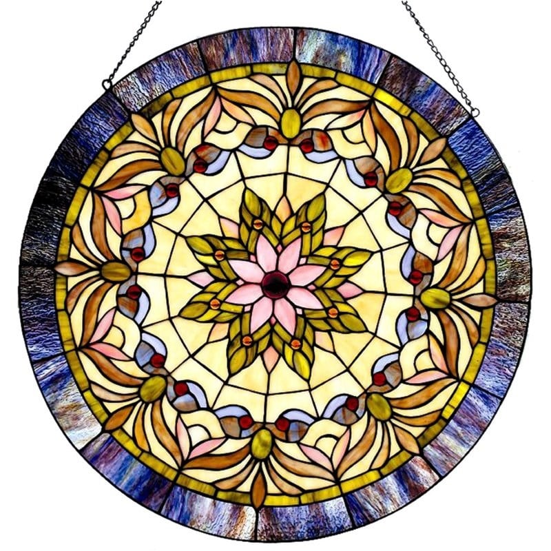 CHLOE Tiffany-glass Edwardian Man Window Panel 22