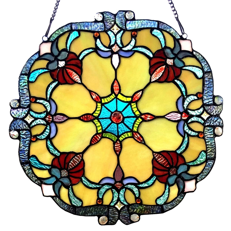 CHLOE Rosalie Victorian Tiffany-glass Window Panel 18