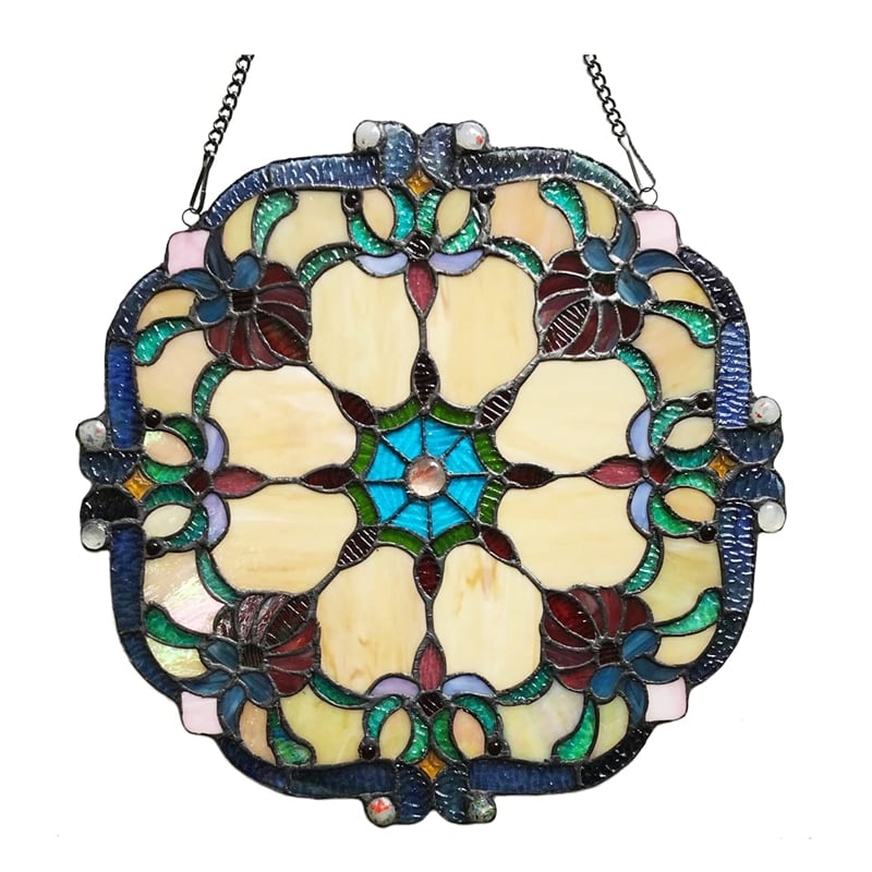 CHLOE Rosalie Victorian Tiffany-glass Window Panel 18