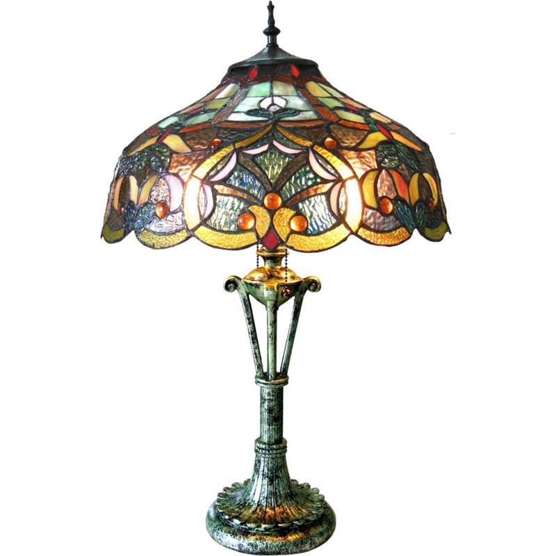 CHLOE Alessandra Tiffany-style 2 Light Victorian Table Lamp 17