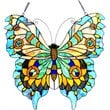 CHLOE Mariposa Tiffany-glass Butterfly Window Panel 20x21