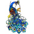 CHLOE Glory Tiffany-glass Peacock Window Panel 25
