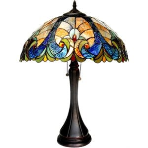 chloe amor tiffany-style 2 light victorian table lamp 16
