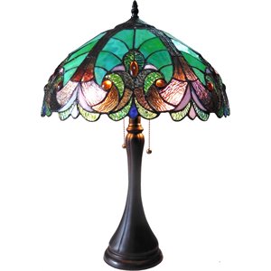 chloe amor tiffany-style 2 light victorian table lamp 16