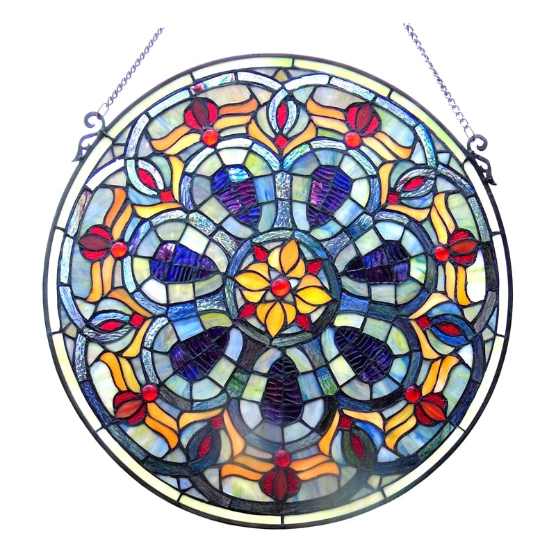 CHLOE Tiffany-glass Victorian Window Panel 20