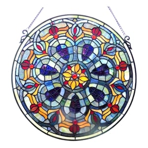 CHLOE Tiffany-glass Victorian Window Panel 20&quot
