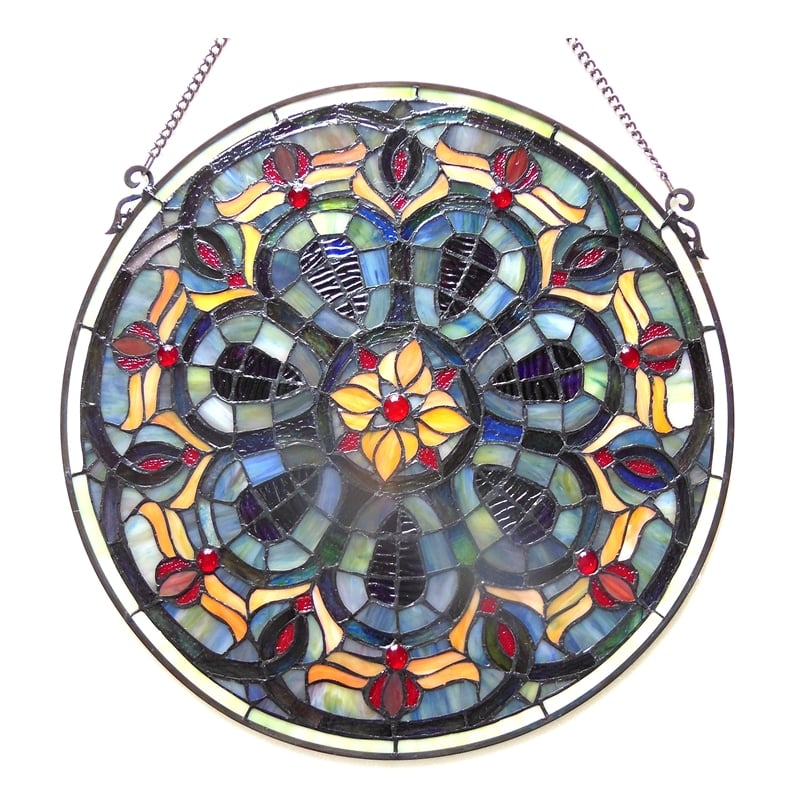 CHLOE Tiffany-glass Victorian Window Panel 20