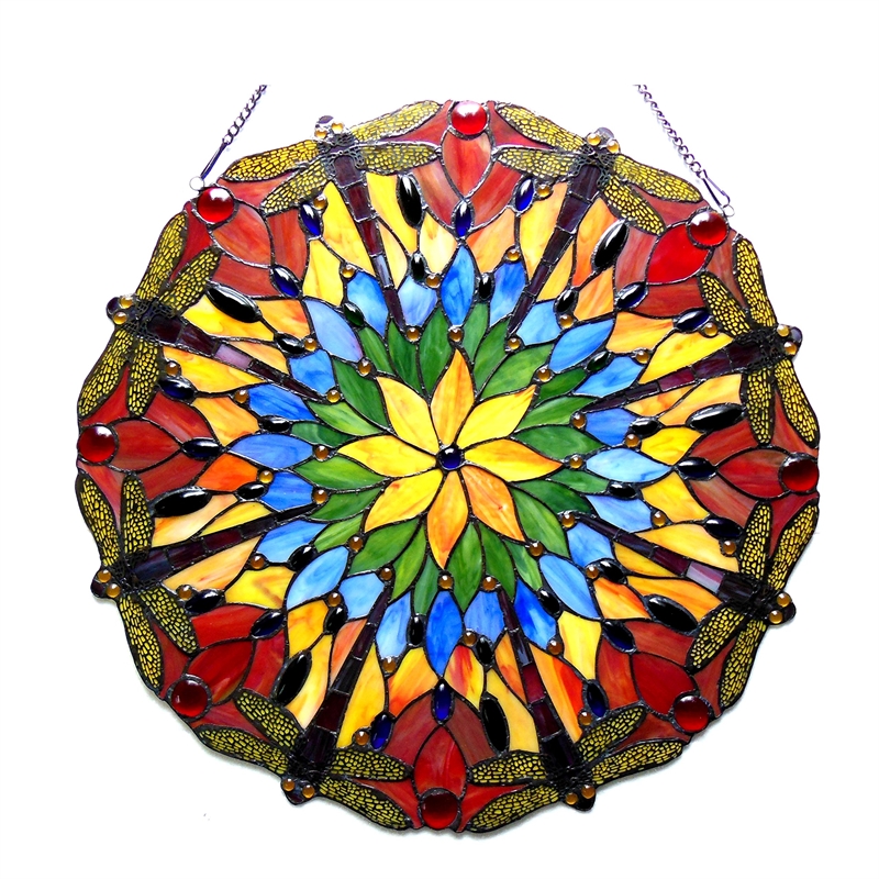 CHLOE Hawkers Tiffany-glass Dragonfly Window Panel 24