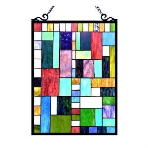 CHLOE Picasso Tiffany-glass Rectangle Window Panel 18x24