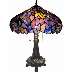chloe katie tiffany-style 2 light wisteria table lamp 16