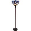 CHLOE Natalie Tiffany-style 1 Light Iris Torchiere Floor Lamp 14.5