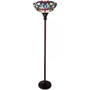 chloe vivian tiffany victorian stained glass torchiere floor lamp 69