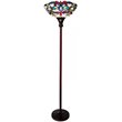 CHLOE Vivian Tiffany Victorian Stained Glass Torchiere Floor Lamp 69