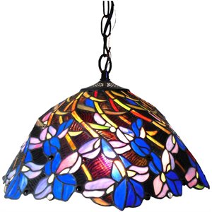 chloe natalie tiffany-style 2 light iris hanging pendant lamp 19