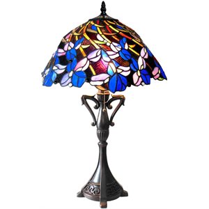 chloe natalie tiffany-style 2 light iris table lamp 19