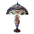 CHLOE Nora Victorian Double lit 3 Light Table Lamp 18