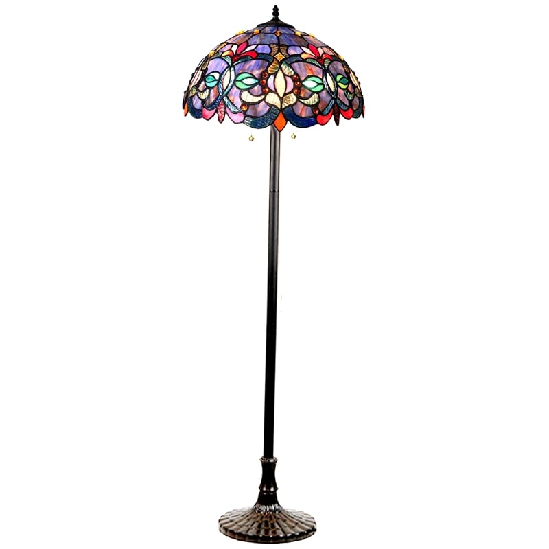 CHLOE Priscilla Tiffany-style 2 Light Victorian Floor Lamp 18