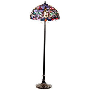 chloe priscilla tiffany-style 2 light victorian floor lamp 18